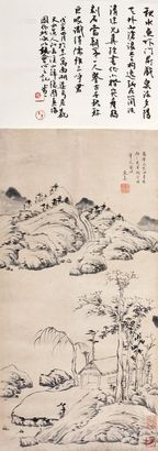 文嘉 1575年作 溪山归隐图 立轴