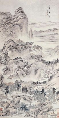 吴历 1674年作 仿黄公望山水 立轴