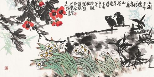 王培东 花鸟 镜片