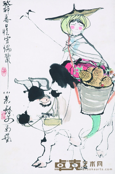 程十发 瑞丽小景 立轴 <em>69×46cm</em>
