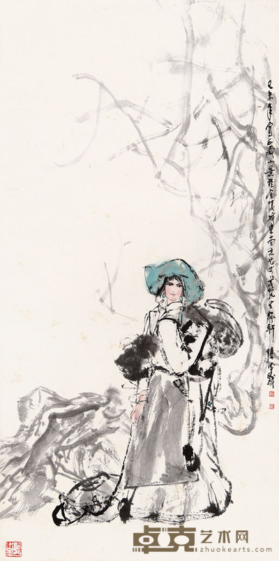 陈德西 西藏小景 69 × 34cm. 约2.1平尺
