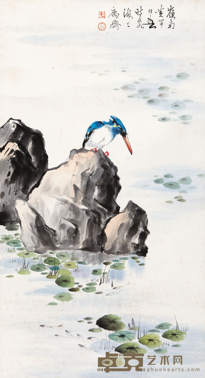 黄幻吾 水禽图 76 × 41cm. 约2.8平尺