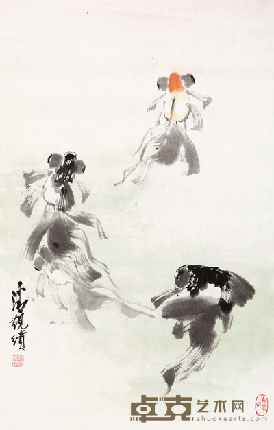 潘觐缋 鱼乐图 67 × 43cm. 约2.6平尺
