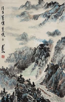 吴静山 山水 镜心