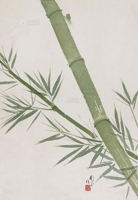陈树人 竹蝉 挂轴