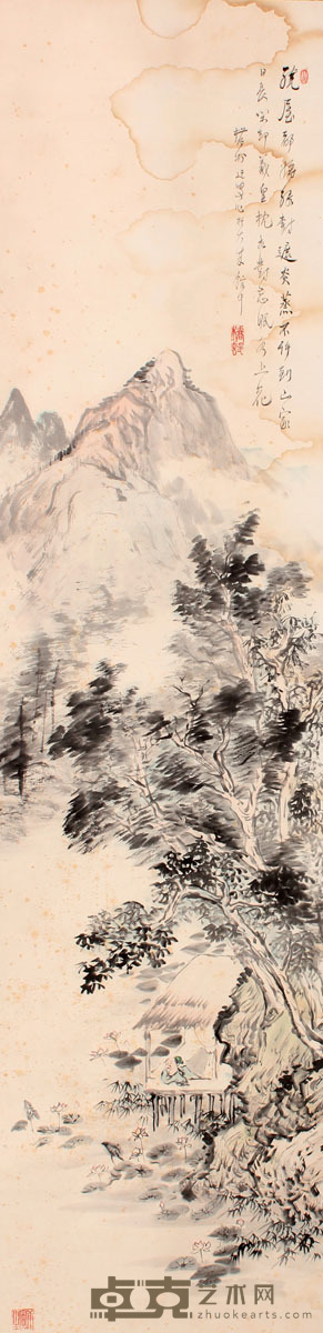 佚  名 山水立轴 130×31