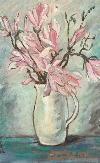 胡善馀 花卉镜框 37×25