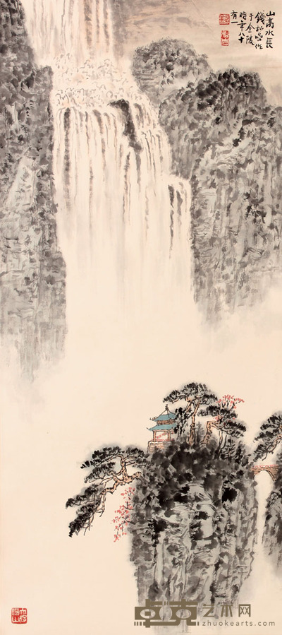 钱松喦 山水立轴 87×38