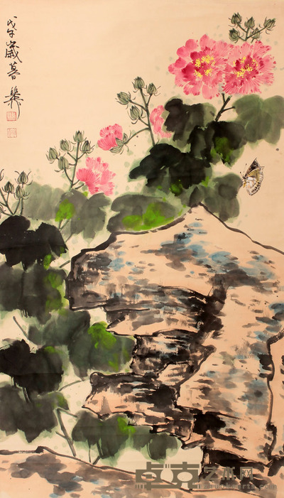 谢稚柳 花卉立轴 101×58