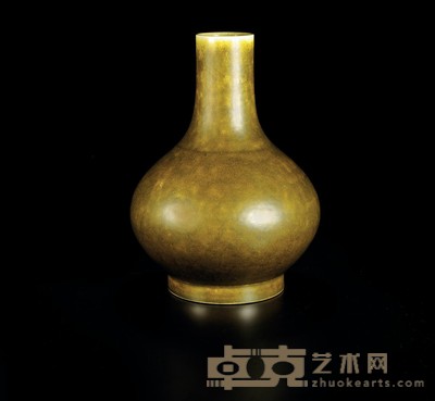 清光绪·茶叶末釉荸荠瓶 高:32.5cm直径:24cm