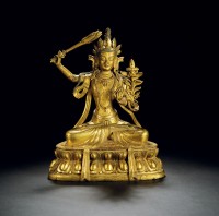 清雍正·铜鎏金文殊菩萨像