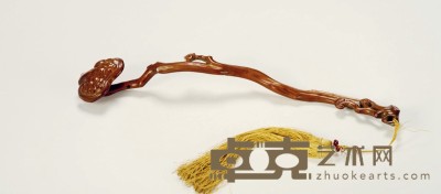 清·黄杨木雕如意摆件 长：17.5cm