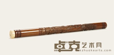 清·黄杨木雕人物香筒 高:33cm