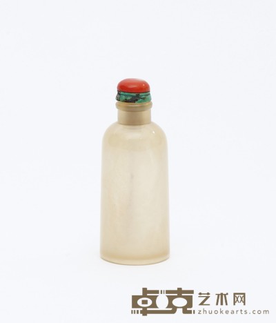 清 行有恒堂定制冰糖玛瑙鼻烟壶 高: 6 cm
