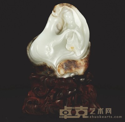 陈 健 云水谣 白玉摆件 113×86×37mm 重量:430.2g