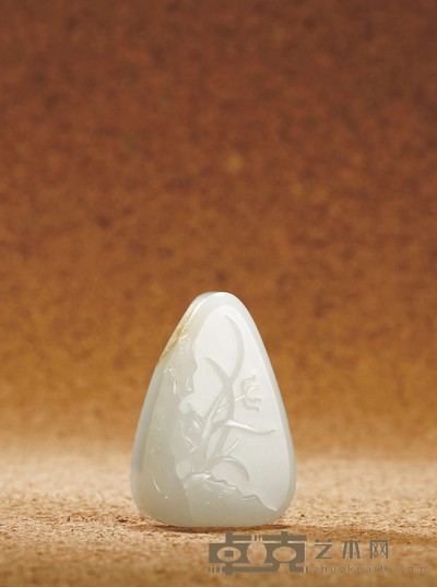 苏 然 兰蕙芬芳 白玉牌 47×32×15mm 重量：44.4g