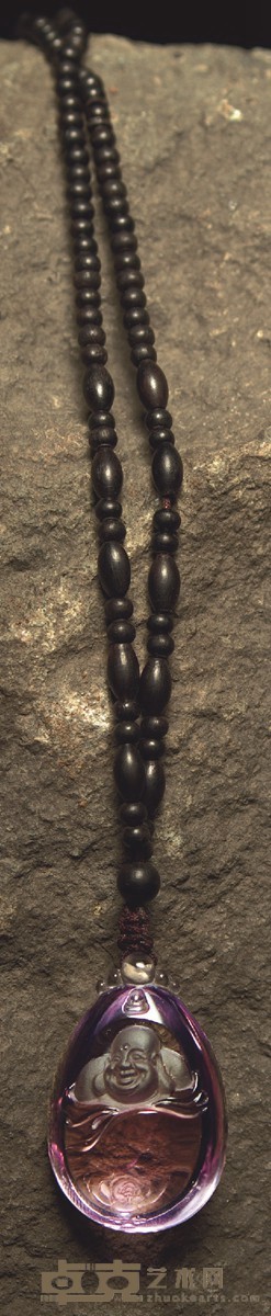 仵 强 弥勒 水晶挂件 35×23×17mm 重量:15.4g