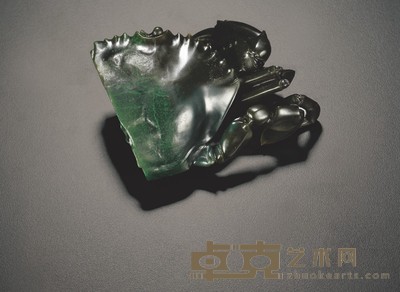 邱启敬 半蟹 碧玉摆件 109×83×68mm 重量：445.1g