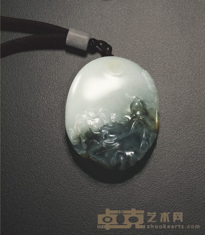 赵 琦 清和朗润 白玉把件 66×52×18mm 重量:108.1g
