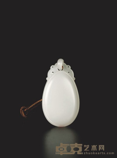 黄杨洪 平安无事 白玉牌 51×28×10mm 重量:23.9g