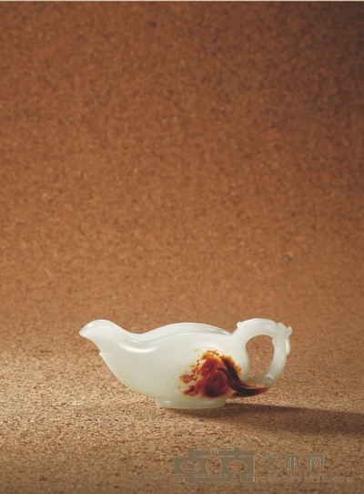 陆爱风 金龙浴焰 白玉匜 41×99×39mm 重量：78.7g