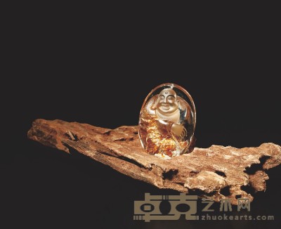 王云庆 欢喜弥勒 水晶挂件 57×41×19mm 重量：57.9g