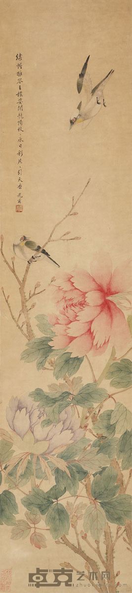 杨文煜 富贵白头 99×22cm