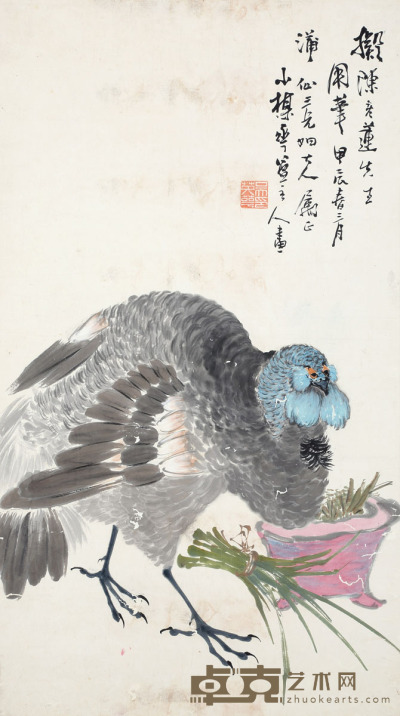 吴英萼 花鸟 106×60cm