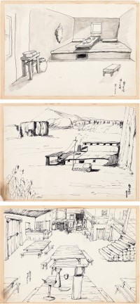 胡金铨 1967年版电影《龙门客栈》手绘场景原稿