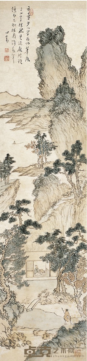 溥 儒 松壑香台图 132×32.5cm