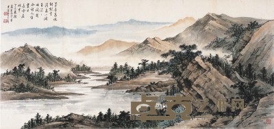 黄君璧  溪山清话图 57×120cm