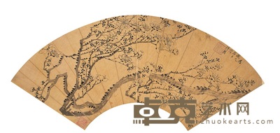 傅 眉 墨梅图 16.5×47cm