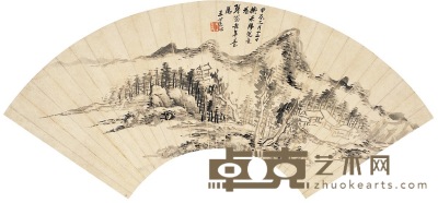 王 宸  仙馆澄秋图 18×52cm