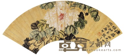 赵之谦  牡丹富贵图 17.5×52.5cm