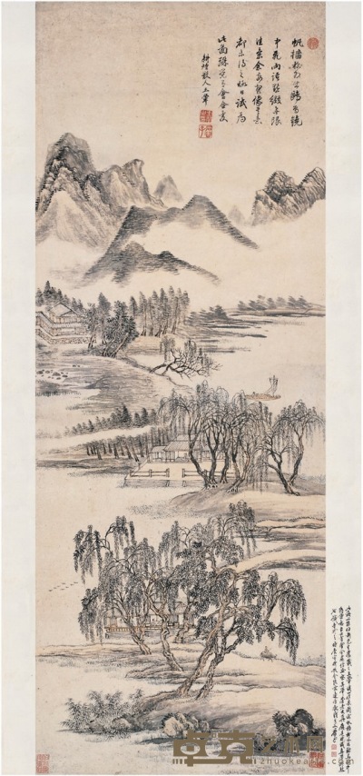 王 翚 溪山佳景图 105×39.5cm