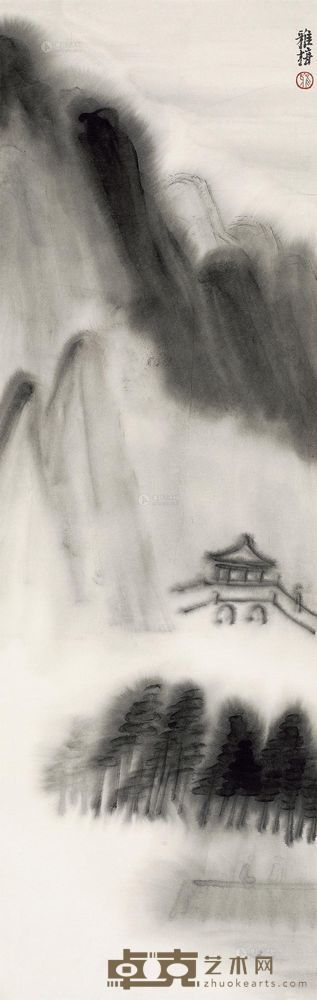 朱雅梅 云山图（一） 镜心 <em>96.5×31.5cm</em>