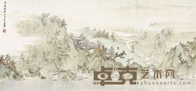 林锦荣 沿溪访隐 镜心 <em>33.5×71cm</em>
