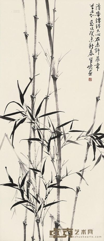 管峻 竹 立轴 <em>116.5×50cm</em>