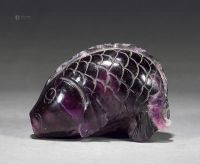 清 紫水晶鱼形鼻烟壶