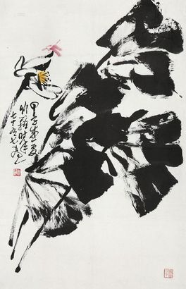 孙竹篱 1983年作 荷花 镜片