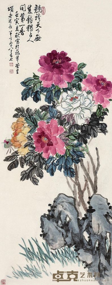 陈半丁 花卉 镜心 <em>118×46.5cm</em>