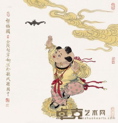 胡宁娜 祥福图 镜心 <em>68×68cm</em>