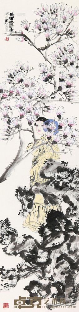 于友善 天玉兰仕女 镜心 <em>136×34cm</em>