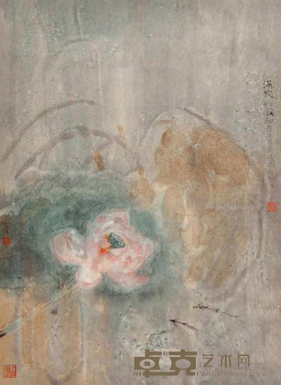 江宏伟 满夜红藕细清香 镜片 <em>68×52cm</em>