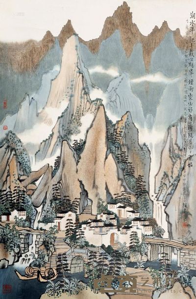 方骏 湖水平记 镜心 <em>82×54cm</em>