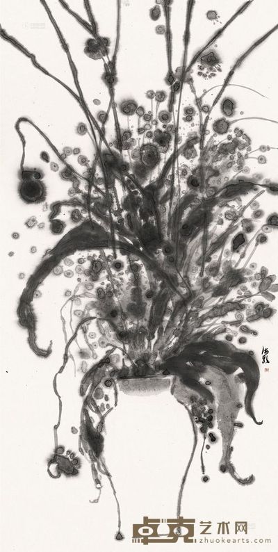 周海歌 大瓶花之四 镜心 <em>138×68cm</em>