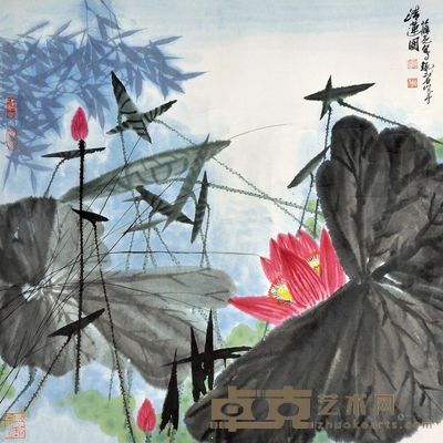 薛亮 清莲图 镜心 <em>68×68cm</em>