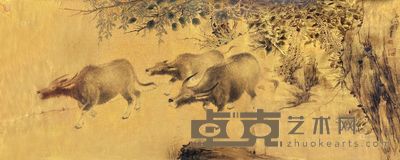 李金国 溪岸归牛 镜心 <em>156×63cm</em>