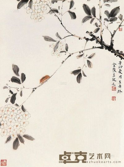 杨立奇 蝉趣图 镜心 <em>40×54cm</em>