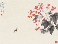 杨立奇 海棠花虫 镜框